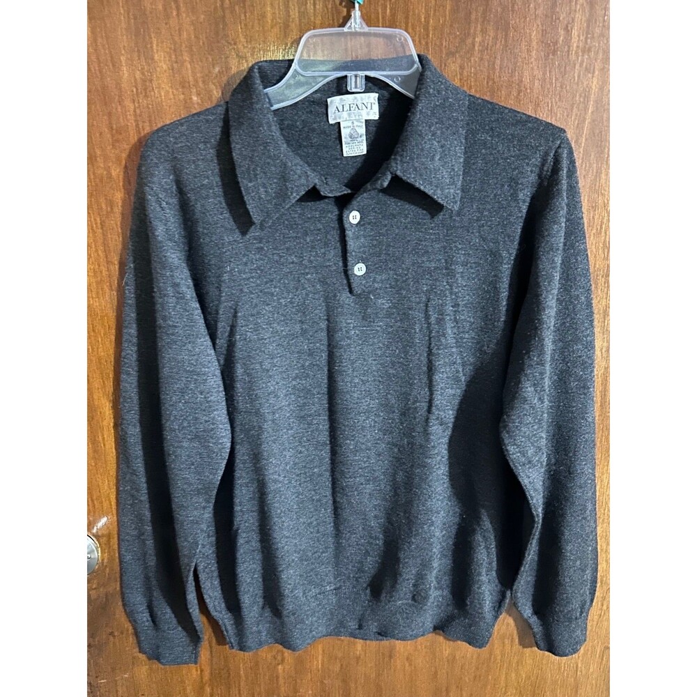 Alfani Men's sz S 100% Extra Fine Italian Merino Wool button Sweater